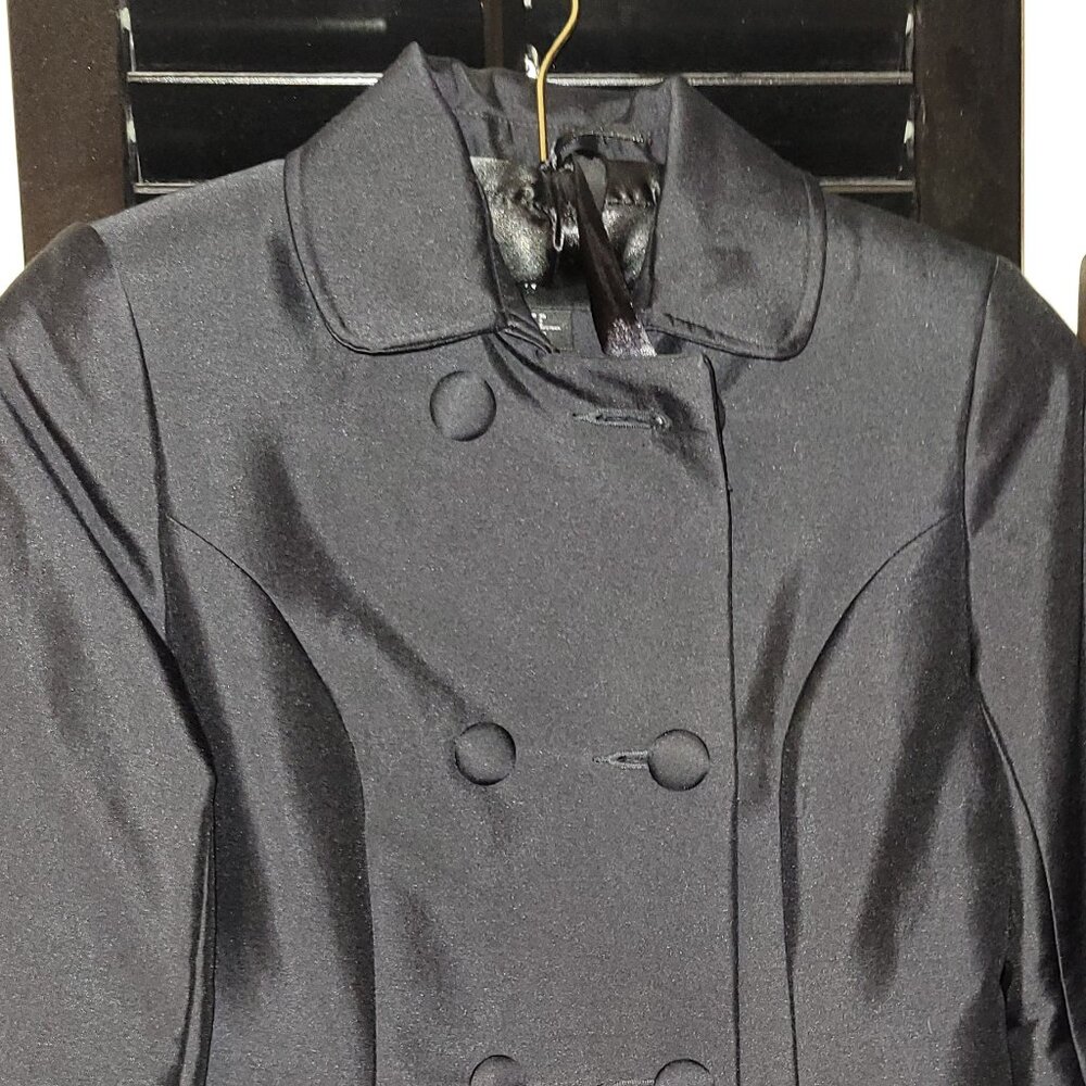H&M Satin Spring/Fall Coat/Jacket - Navy Blue - Size 6 BN-Never Worn